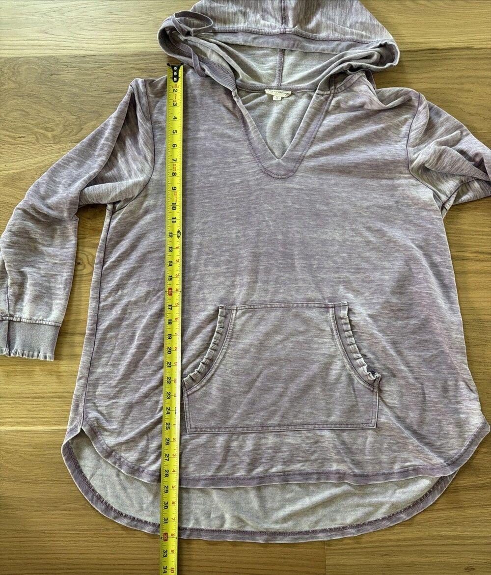 Jane & Delancey Womens Hoodie 1X Heathered Burnout Purple Ruffled Long Sleeve - Picture 12 of 13